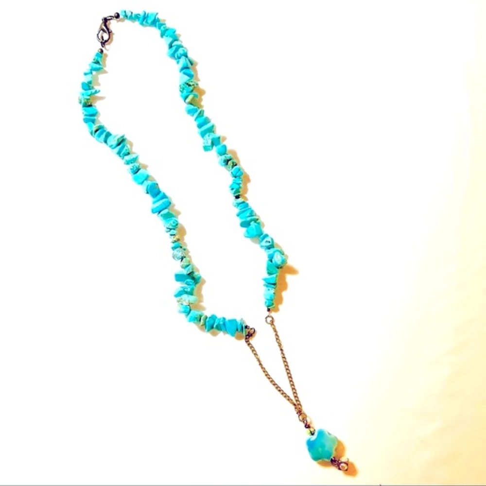 Artisan Crafted Little Blue Flower Statement Necklace